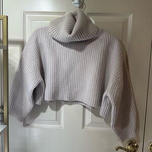 Babaton 100% Merino Wool Cropped Turtleneck Sweater Size L